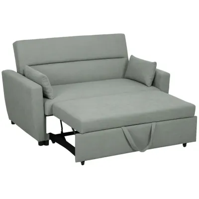 Bäddsoffa Soffa med Sovfunktion Ljusgrå av Tyg 2-Sits