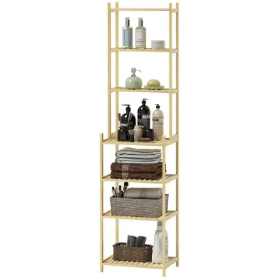 Badrumshylla 7 Nivåer 44 x 33 x 180 cm, Natur