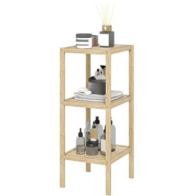 Badrumshylla Stående Hylla Natur av Bambu 33 x 31 x 78 cm