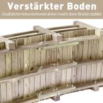 Trädgårdsbro Träbro med Räcken upp till 180 Kg Granträ för Trädgård och Damm Dekorativ och Stabil