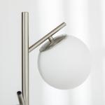 Golvlampa Stålampe Silver Vit av Glas och Metall för Vardagsrum med 3 Glasskärmar E27 Sockel Modern Belysning 169 cm 40 W