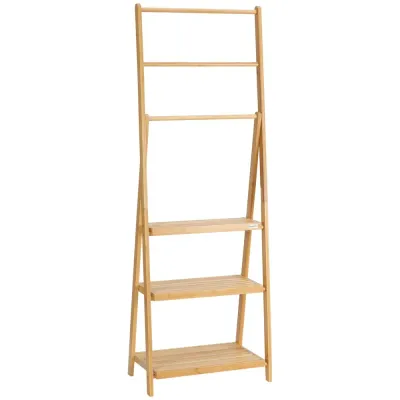 Bambu Handduksstege 3 Hyllor 3 53 x 30,5 x 152 cm, Natur