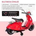 Elmotorcykel för Barn med MP3 Musikbelysning för 3-6 År PP Röd 108 X 49 X 75 Cm