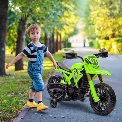 Elmotorcykel Barnmotorcykel Grön av Plast och Metall