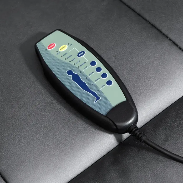 Elektrisk Massagefåtölj med Fotpall Mörkgrå