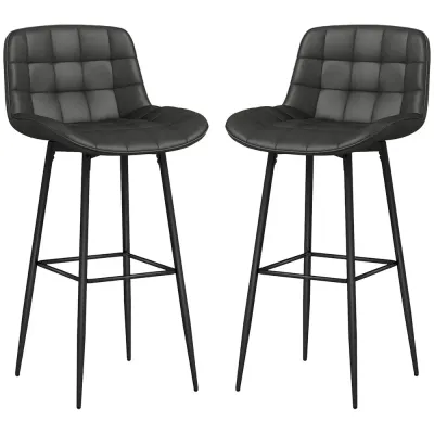 Barstolar Bistropallar Mörkgrå av Stål 48,5 x 48 x 98 cm