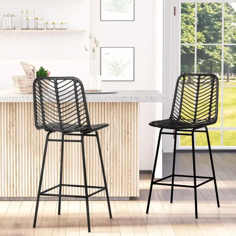 Barstolar Bistropallar Svart av Stål Set 42,5 x 52 x 102 cm