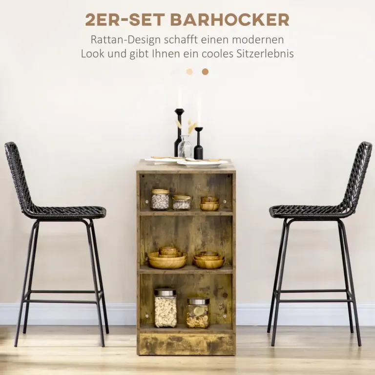 Barstolar Bistropallar Svart av Stål Set 42,5 x 52 x 102 cm