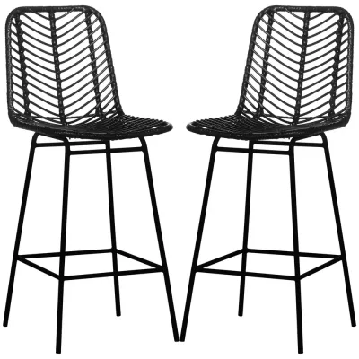 Barstolar Bistropallar Svart av Stål Set 42,5 x 52 x 102 cm