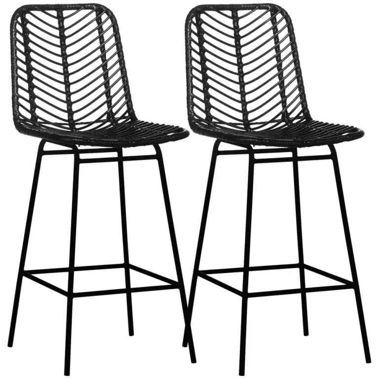 Barstolar Bistropallar Svart av Stål Set 42,5 x 52 x 102 cm