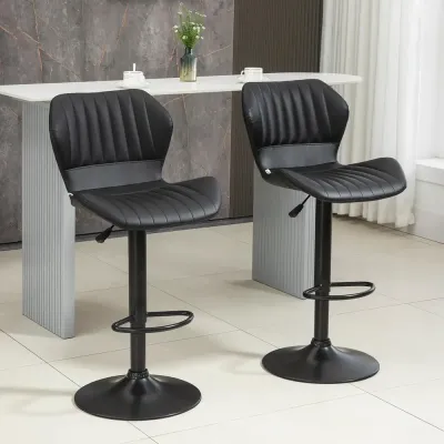 Barstolar i Konstläder 2-Pack 48,5 x 55,5 x 90-110 cm