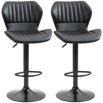 Barstolar i Konstläder 2-Pack 48,5 x 55,5 x 90-110 cm