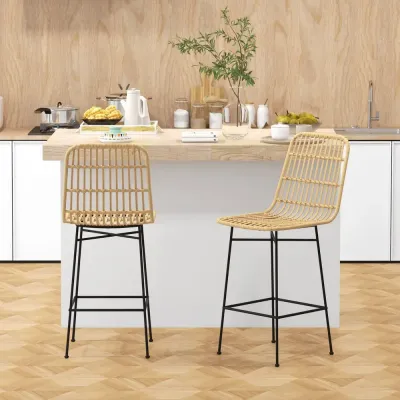 Barstolar Köksstolar Set om 2 Natur 45 x 53,5 x 105 cm