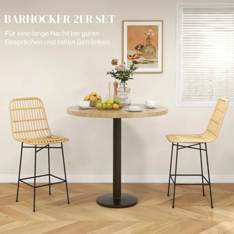 Barstolar Köksstolar Set om 2 Natur 45 x 53,5 x 105 cm