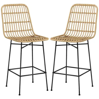 Barstolar Köksstolar Set om 2 Natur 45 x 53,5 x 105 cm
