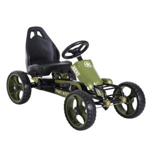 Go Kart Pedalbil med Handbroms och Justerbar Sits för Barn från 3 År Grön 105 X 54 X 61 Cm