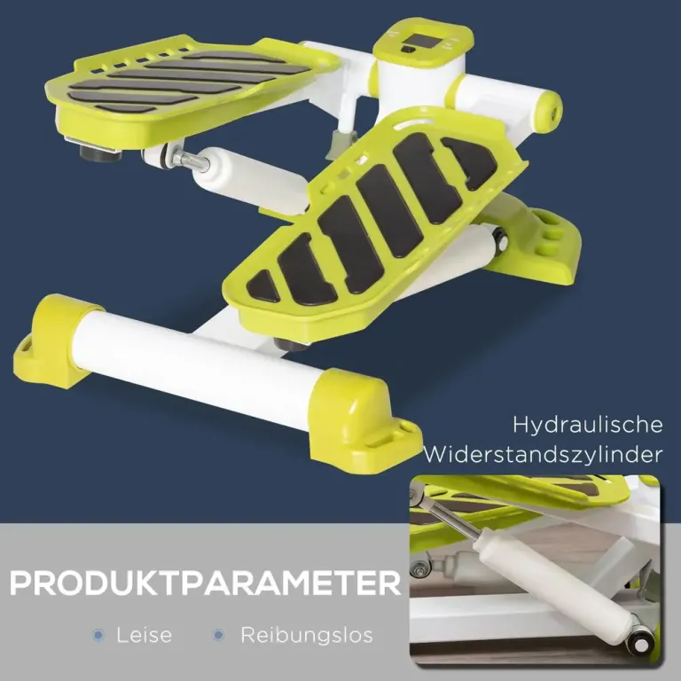 Mini-Stepper med LCD-Display och Hydraulik, Vit och Gul