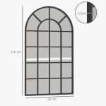 Väggspegel Hallspegel Svart av Glas och Metall för Sovrum och Vardagsrum Rektangulär Garderobsspegel Modern Design 110 x 62 cm