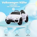 Barnelbil Elbil Vit av Plast för Barn 3-5 År 12V Fordon med 2,4G Fjärrkontroll och Musik 3-5 km/h