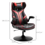 Ergonomisk Gamingstol i Konstläder, Bekväm Datorstol med Vippfunktion, Sportig Design för Spel och Arbete, Svart/Röd, 67 x 75 x 106-112 cm