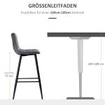 Set med 2 Barstolar med Fotstöd, Retrodesign, Grå, 42 x 47 x 105 cm