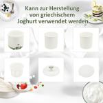 Yoghurtmaskin 1,5 L med Sil och Lock för Grekisk Yoghurt Ergonomisk och Prisvärd Vit Plast 19,5 x 17,5 x 21,4 cm