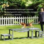 Agilityhinder Hund 3 Delar Grå Granträ för Hundträning Agilityset med Balansbro Plattform och Trappa Robust 117x50x56 cm