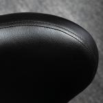 Rullande Pall Massagepall Roterande Arbetspall Svart av Konstläder och Metall för Kontor och Salong Justerbar Höjd 49-64 cm