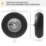 Reservhjul 4-pack för Skottkärra i Punkteringsfritt Material för Trädgård Hållbar och Stabil Svart Gummi 255 mm 80 kg