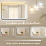 Badrumsspegel LED Dimbar Svart Glas och Aluminium för Badrum Väggspegel med Minnesfunktion och 3 Ljusfärger 90x60 cm
