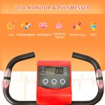 2-i-1 Motionscykel med Träningsband, Hopfällbar Fitnesscykel med Ryggstöd och LCD-Display, Effektiv Helkroppsträning Hemma, Svart