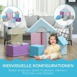 Mjuka Byggklossar Skumblock Flerfärgad av Konstläder och EPE för Barn 1-3 År Set med 11 Jätte Byggstenar Lek