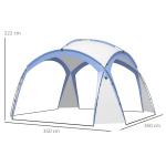 Lusthus Paviljong Event Shelter Blå av Polyester och Metall för Camping och Festival Vattenavvisande Partytält 3,5 x 3,5 m