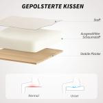 Stoppad Kontorsstol i Linnelook med Guldfärgade Ben och Höjdjusterbar, Beige