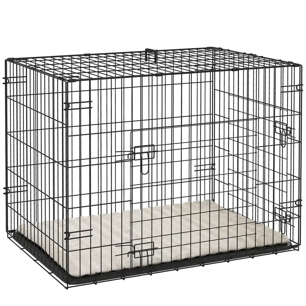 Hundbur Hopfällbar 2 Dörrar 75 x 48,5 x 53 Cm