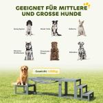 Agilityhinder Hund 3 Delar Grå Granträ för Hundträning Agilityset med Balansbro Plattform och Trappa Robust 117x50x56 cm