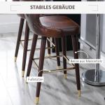 Barstol 2-Pack Eleganta Bistrostolar med Fotstöd och Ryggstöd Matsalsstol PU Brun 52 X 53 X 101 Cm