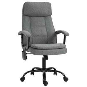 Massagekontorsstol Ergonomisk Skrivbordsstol Spelstol Höjdjusterbar Grå
