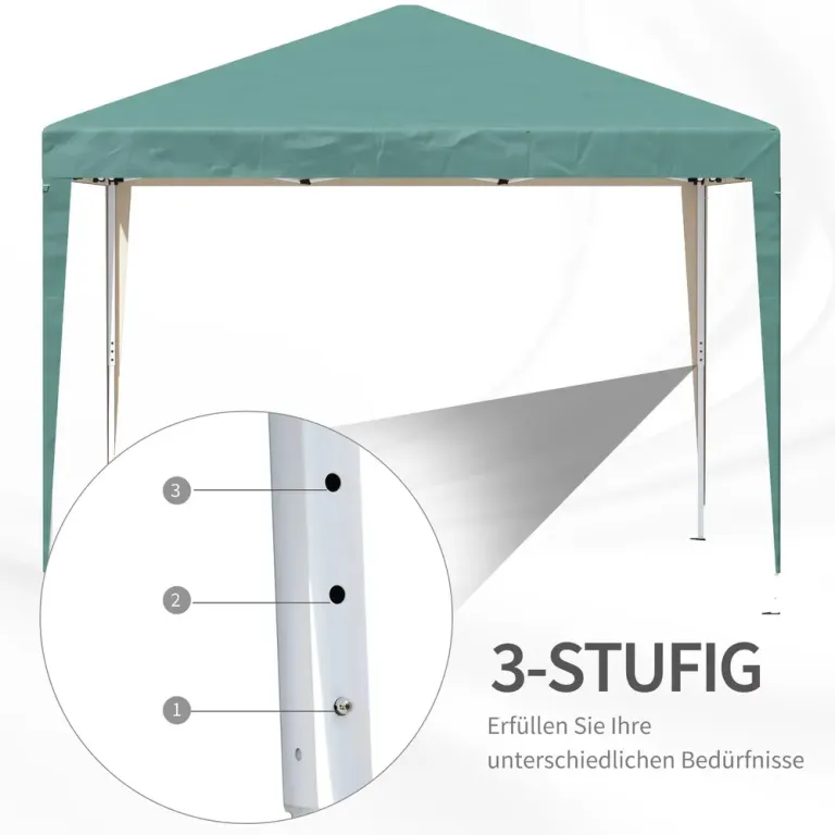 Paviljong Partytält Gazebo Pop-up Fällbart Lusthus 2,95 x 2,