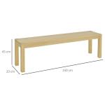 Bänk 2-Sits Matsalsbänk Natur av Furu för Kök och Vardagsrum Robust Träbänk Lastkapacitet upp till 220 kg 102 x 36 x 45 cm