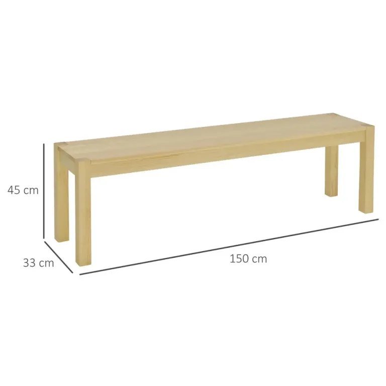 Matsalsbänk i Massiv Furu 3 Personer Natur 150 x 33 x 45 cm