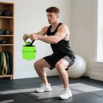 Hantelset 4 i 1 med Skivstång och Kettlebell för Hemmaträning Ergonomisk och Hållbar Grön Stål och Plast 20 kg