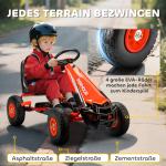 Trampbil Go-kart Röd Metall och Plast för Barn 3-8 År Trampfordon med Justerbar Sits och Handbroms Säker och Rolig Lek