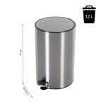 Pedalhink Rostfritt Stål Hygienisk Papperskorg med Mjukstängande Lock och Innerhink Silver 25,8 X 42 Cm 12 L