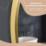 Kleankin Badrumsspegel Rund Väggspegel Guld av Aluminium och Glas för Badrum Vardagsrum IP44 med Minnesfunktion Dekorativ Ø 50 cm