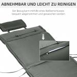 Solstolskudde Trädgårdsstol med Avtagbart Kuddfodral Polyester och Bomullsfiber Grå 198 X 53 X 5 Cm