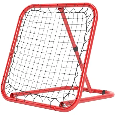 Fotbollsmål Rebounder Röd av Metall och Nät 63 x 63 cm