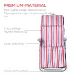 Hopfällbara Solstolar med Dynor 2-Pack, Bekväma Strandstolar med Justerbart Ryggstöd, Lättviktiga Utestolar för Camping, Röd, 60 x 75 x 65-102 cm