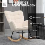 Gungstol i Berberfleece, Bekväm Relaxstol för Sovrum och Barnrum, Mysig Sittplats för Avkoppling, Beige, 71 x 92 x 101 cm