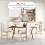 Set med 4 Köksstolar, Massivt Trä, Modern Design, Natur, 38,5 x 47,5 x 99 cm
